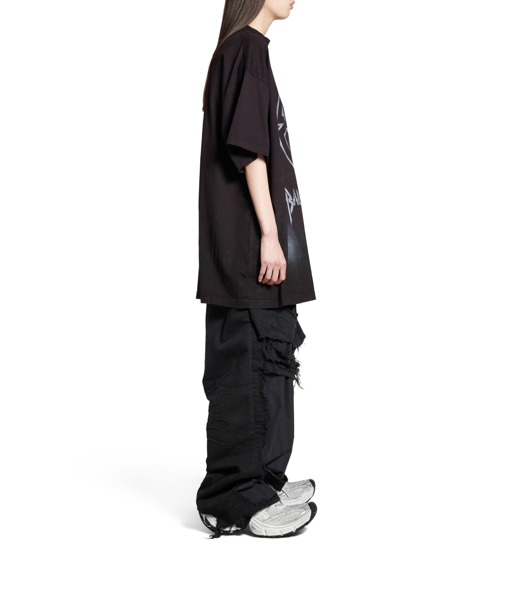 Metal BB Stencil T-Shirt Oversized - Washed Black & White