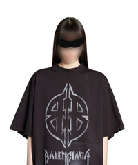 Metal BB Stencil T-Shirt Oversized - Washed Black & White