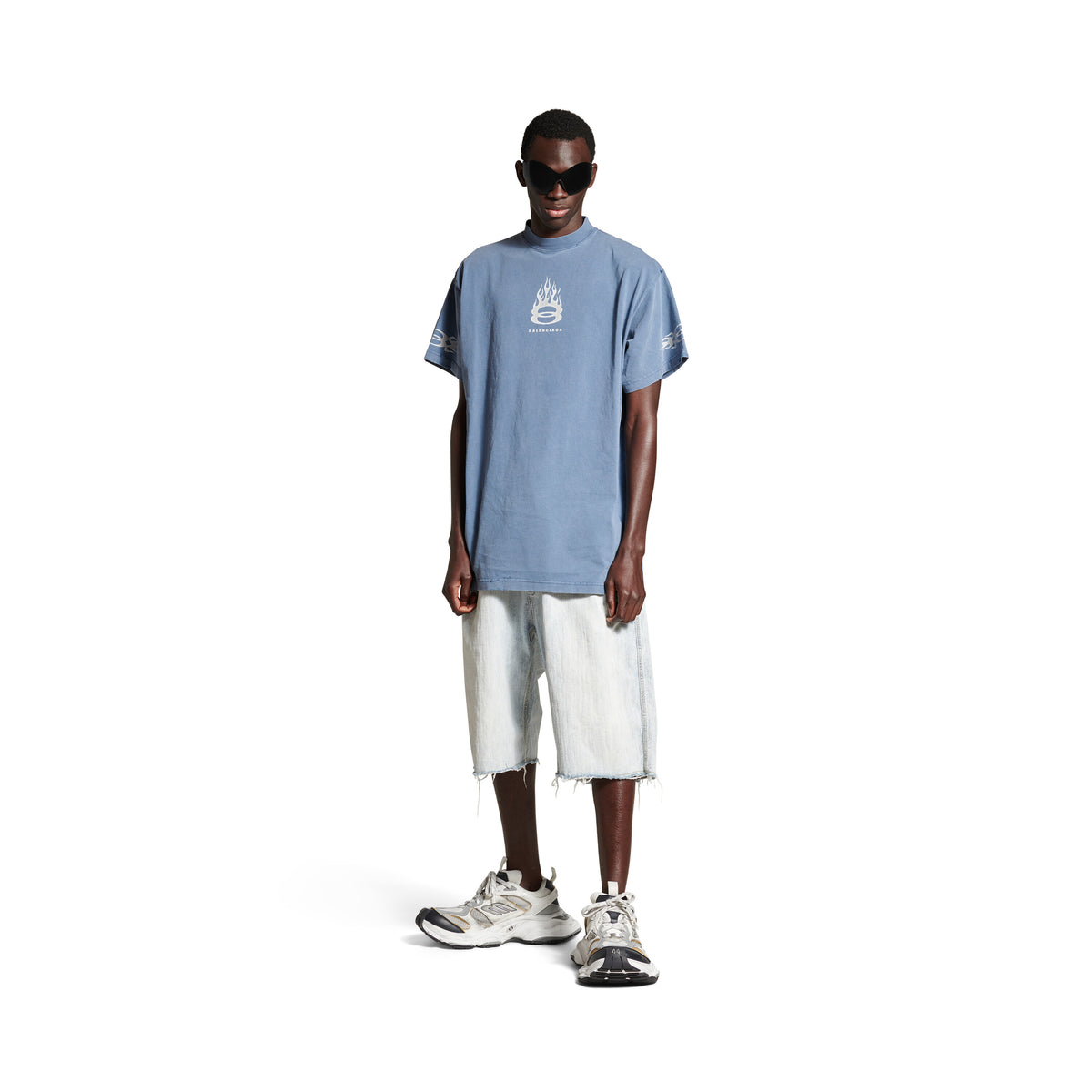 Burning Unity T-Shirt Oversized - Washed Out Blue