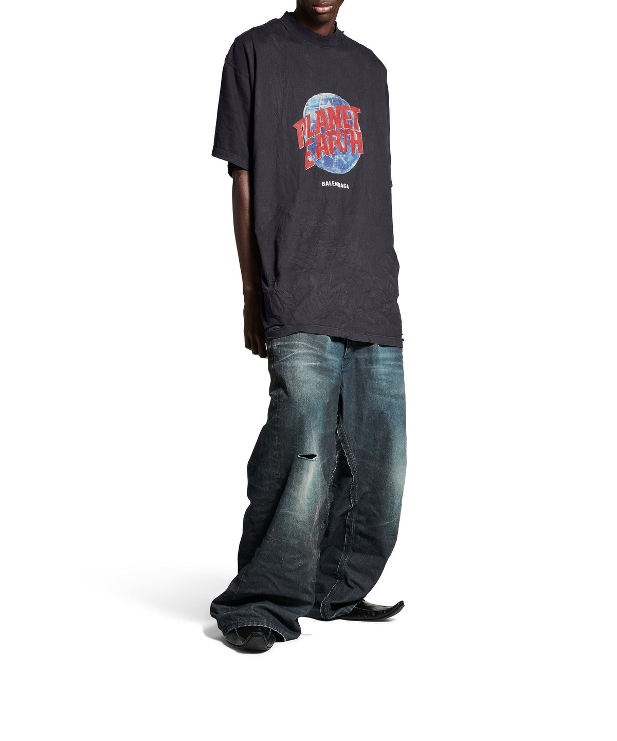 Planet Earth T-Shirt Oversized - Washed Black