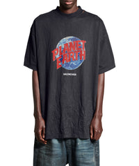 Planet Earth T-Shirt Oversized - Washed Black