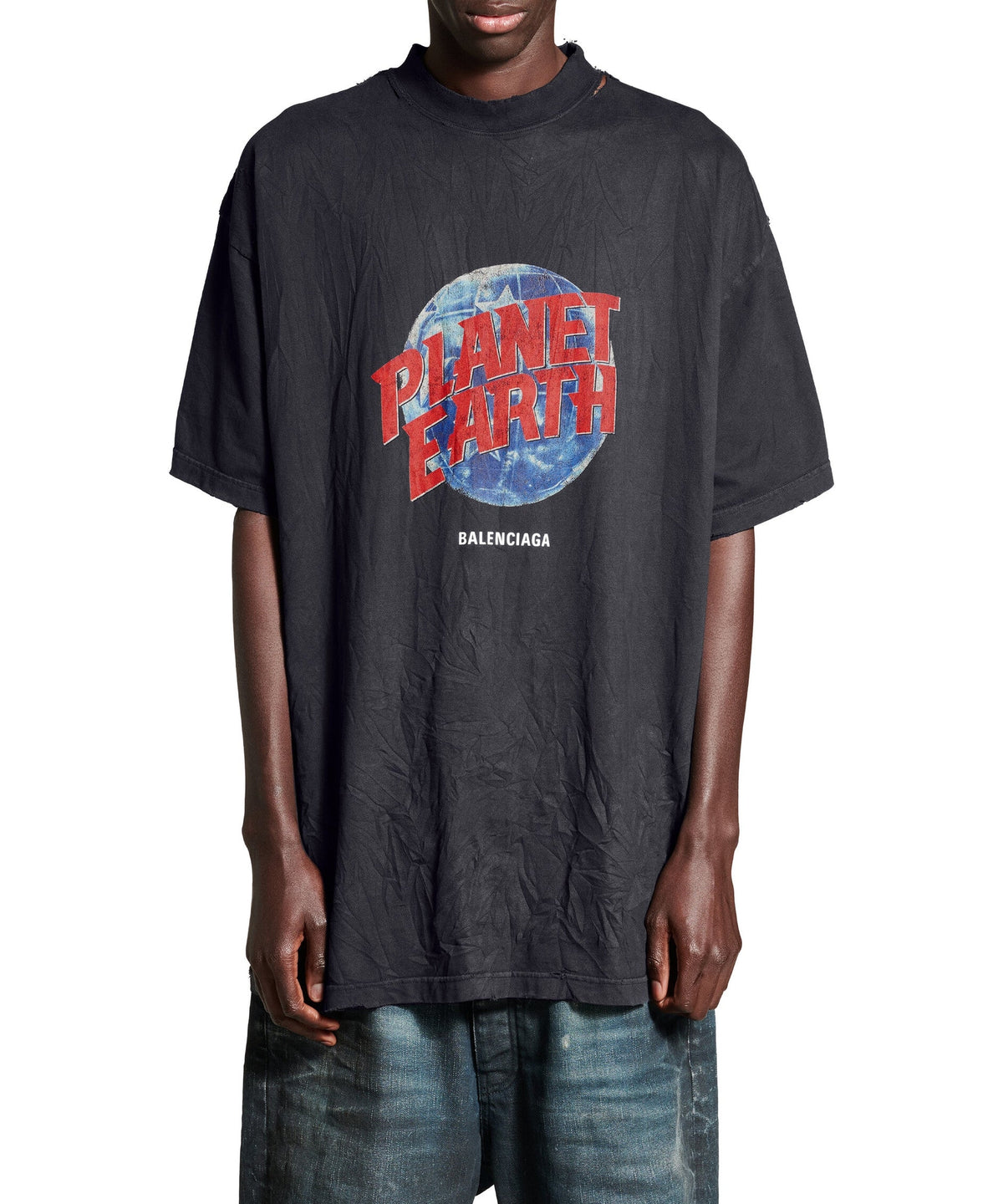 Planet Earth T-Shirt Oversized - Washed Black