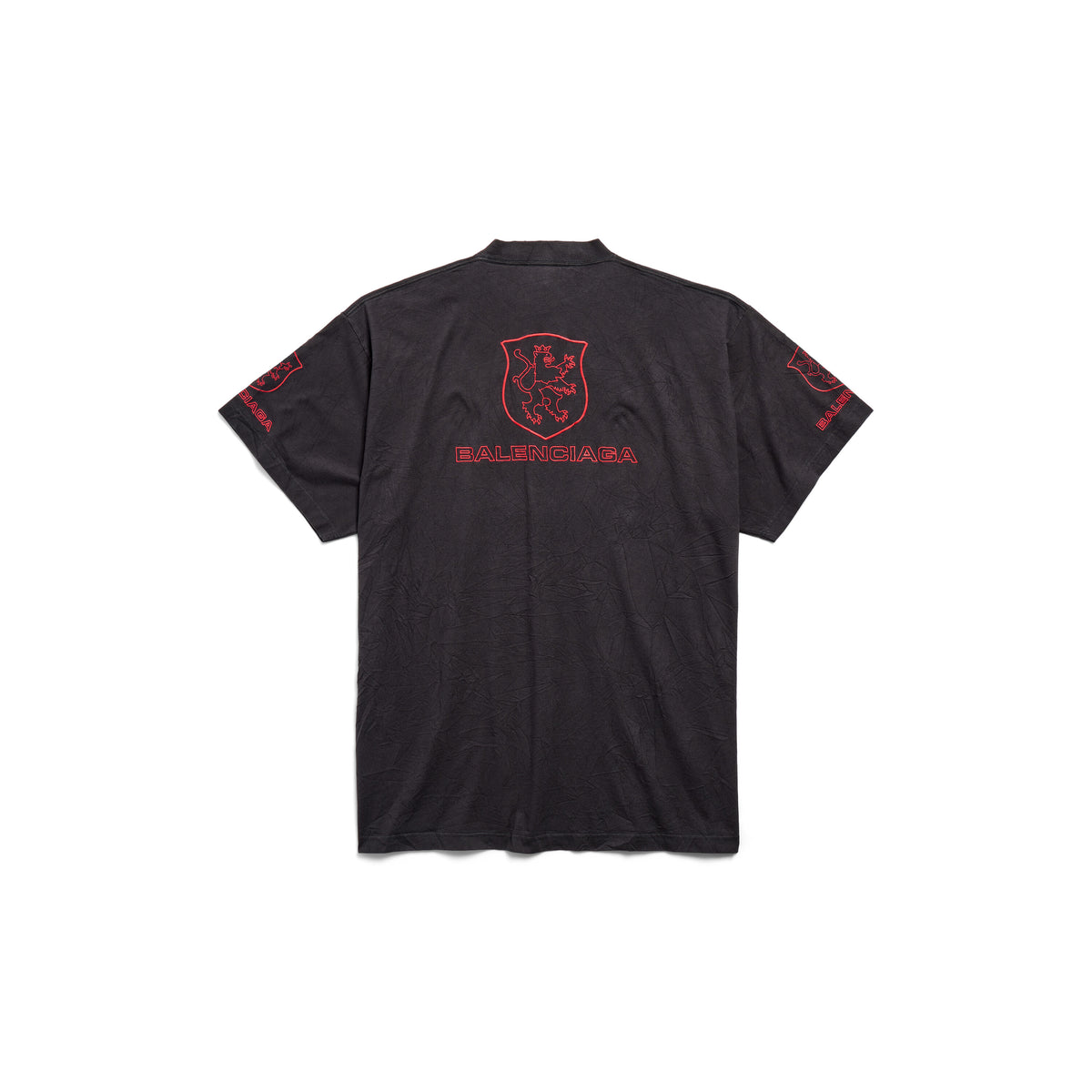 Lion Club T-Shirt Oversized - Washed Black & Red