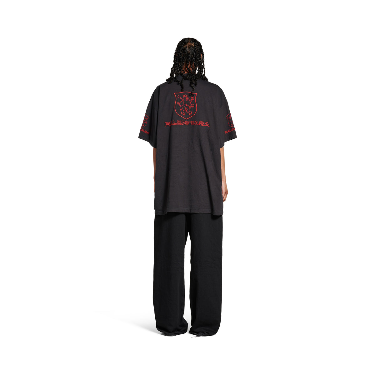 Lion Club T-Shirt Oversized - Washed Black & Red