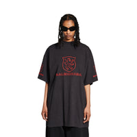 Lion Club T-Shirt Oversized - Washed Black & Red