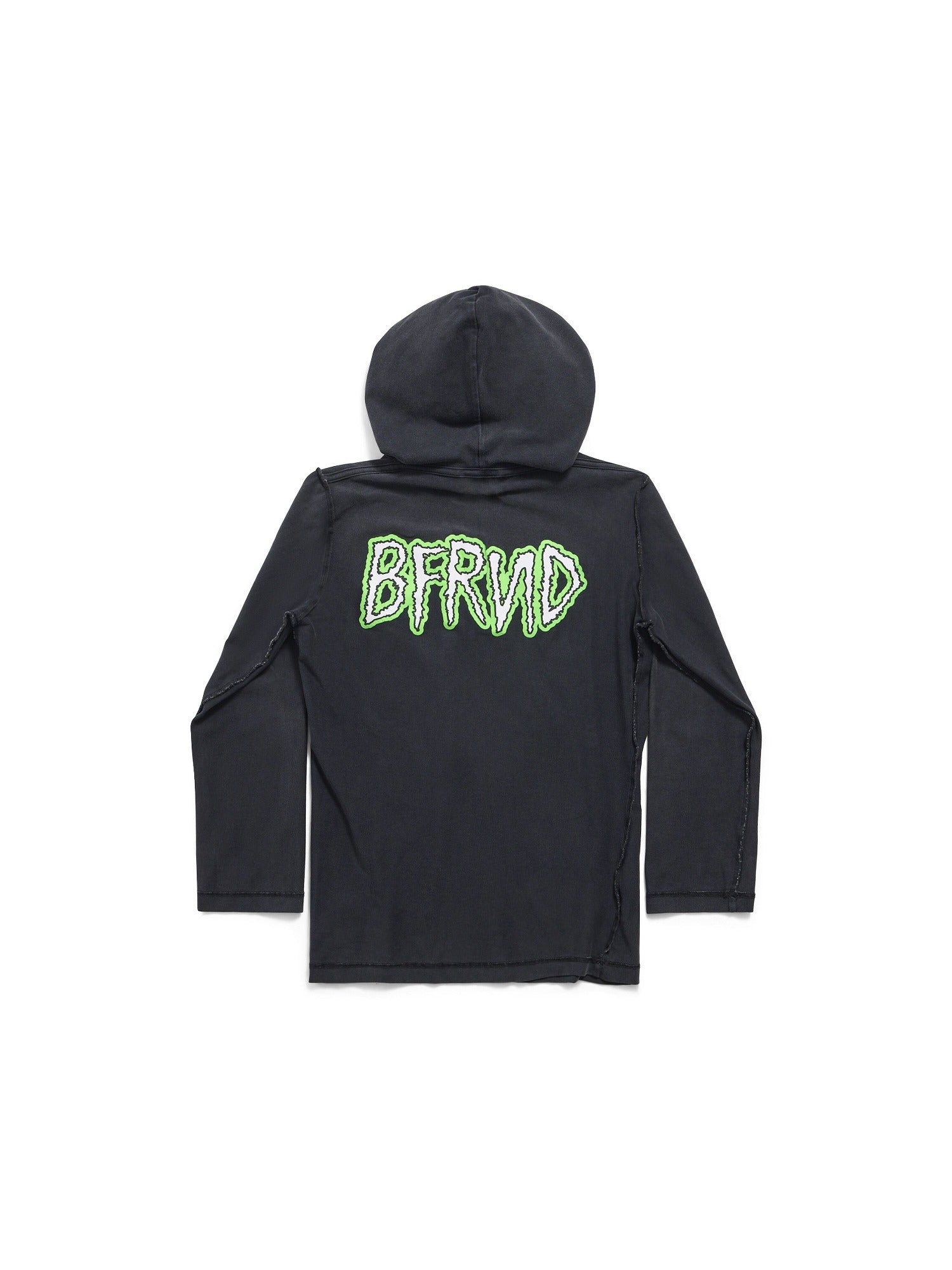 Balenciaga Music x Bfrnd Series Inside-Out Long Sleeves Hooded faded black T-shirt - Faded Black