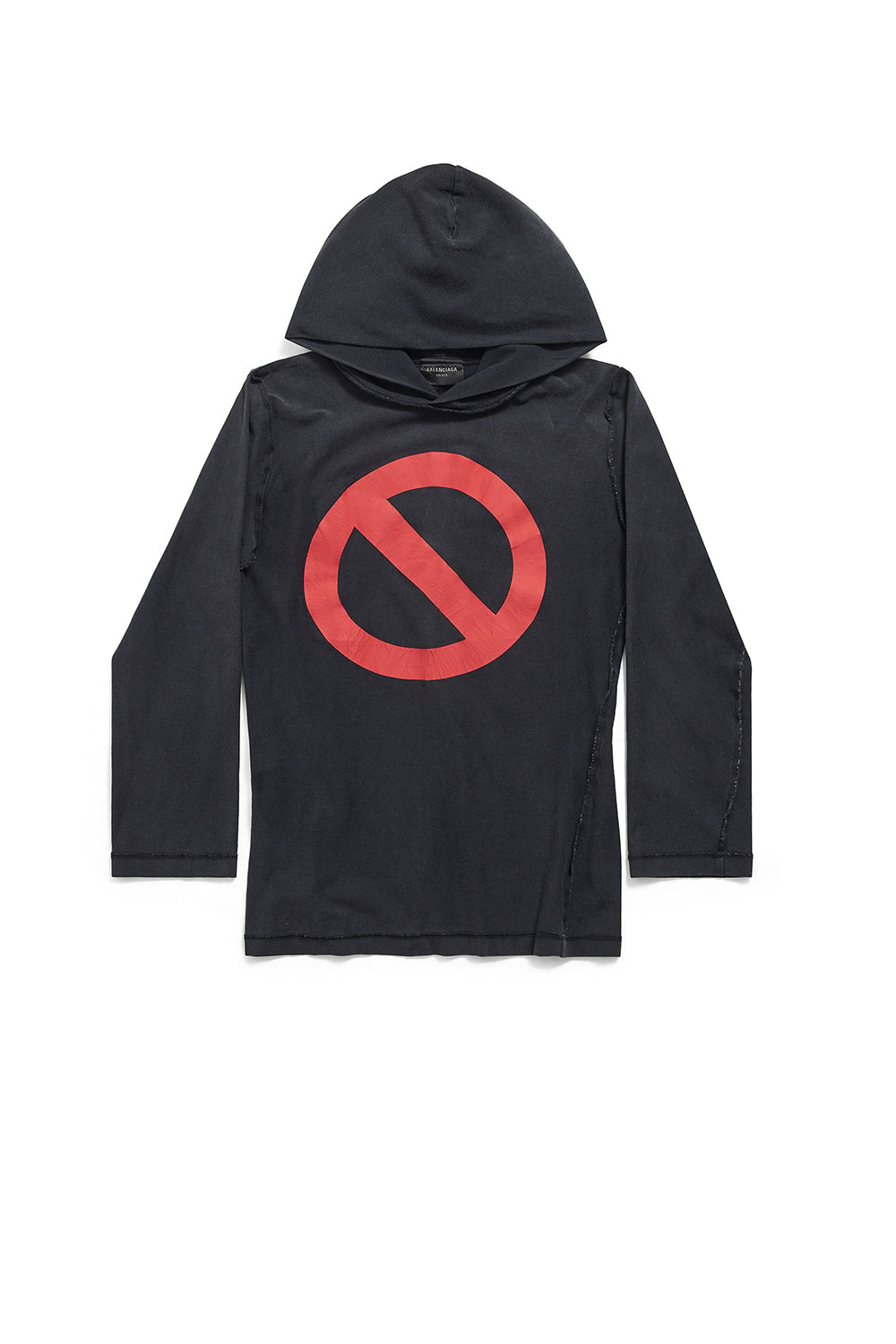 Balenciaga Music x Bfrnd Series Inside-Out Long Sleeves Hooded faded black T-shirt - Faded Black