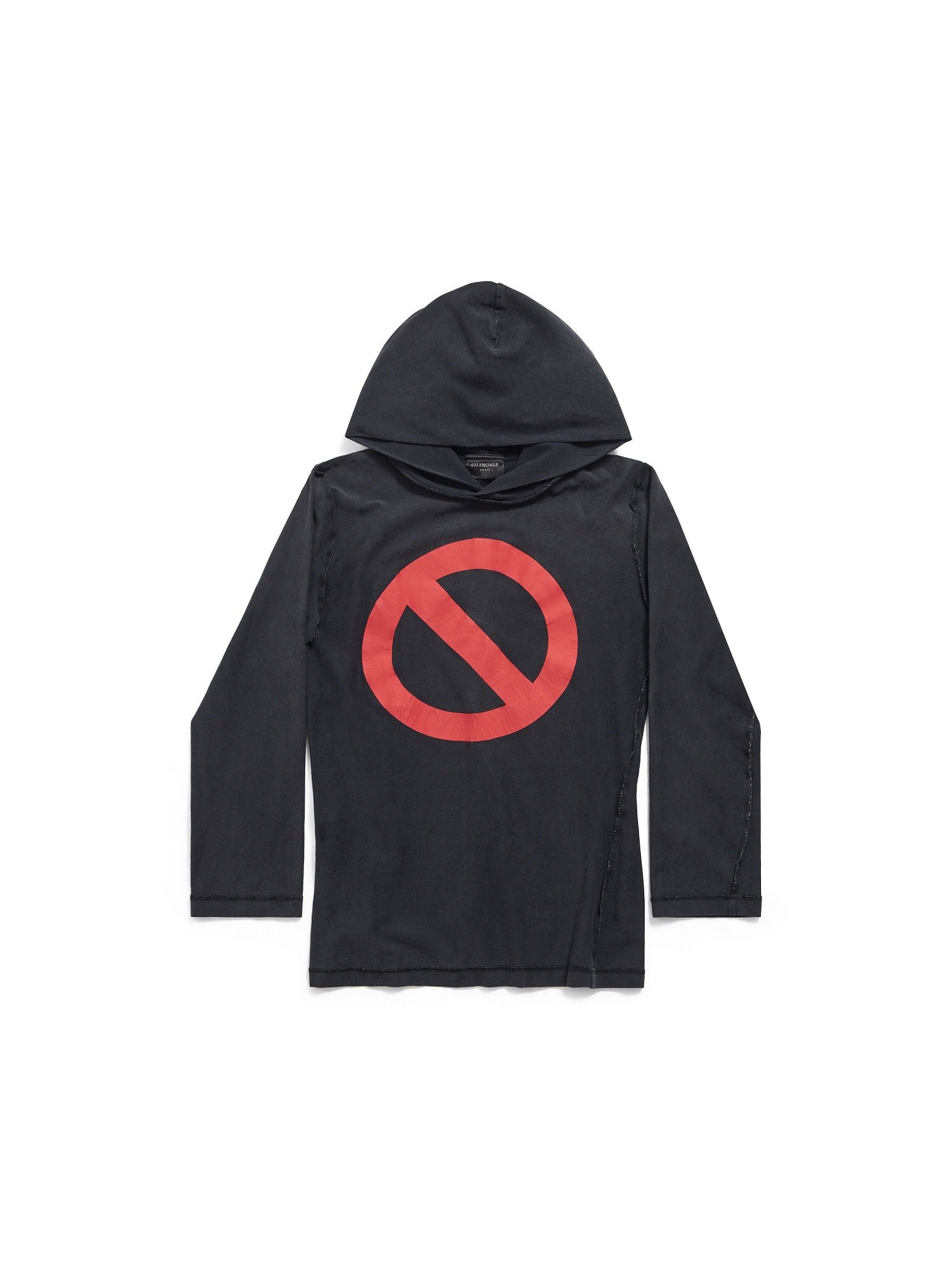 Balenciaga Music x Bfrnd Series Inside-Out Long Sleeves Hooded faded black T-shirt - Faded Black