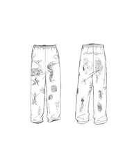 Baggy sweatpants - Heather Grey & Black