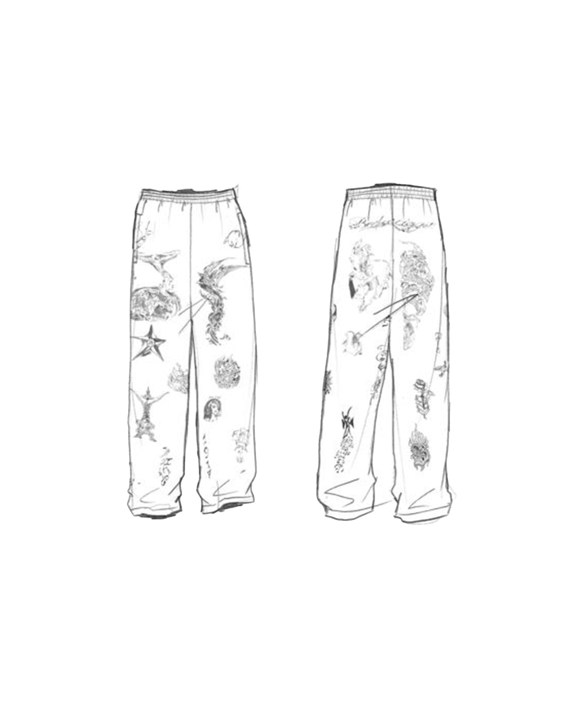 Baggy sweatpants - Heather Grey & Black