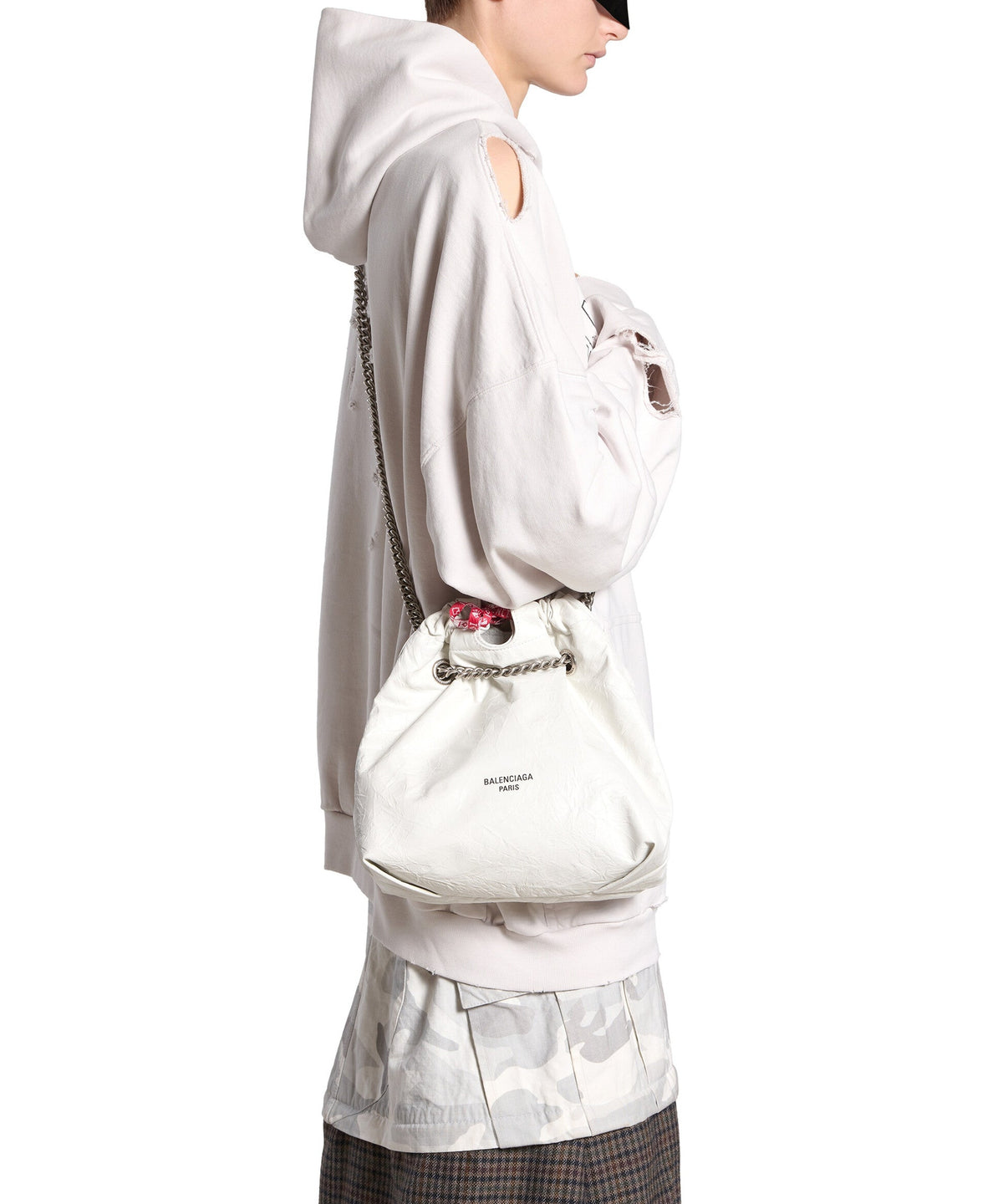CRUSH / Crush Small Tote Bag - Optic White & Red