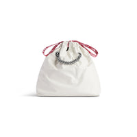 Crush Small Tote Bag - Optic White & Red