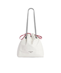 Crush Small Tote Bag - Optic White & Red