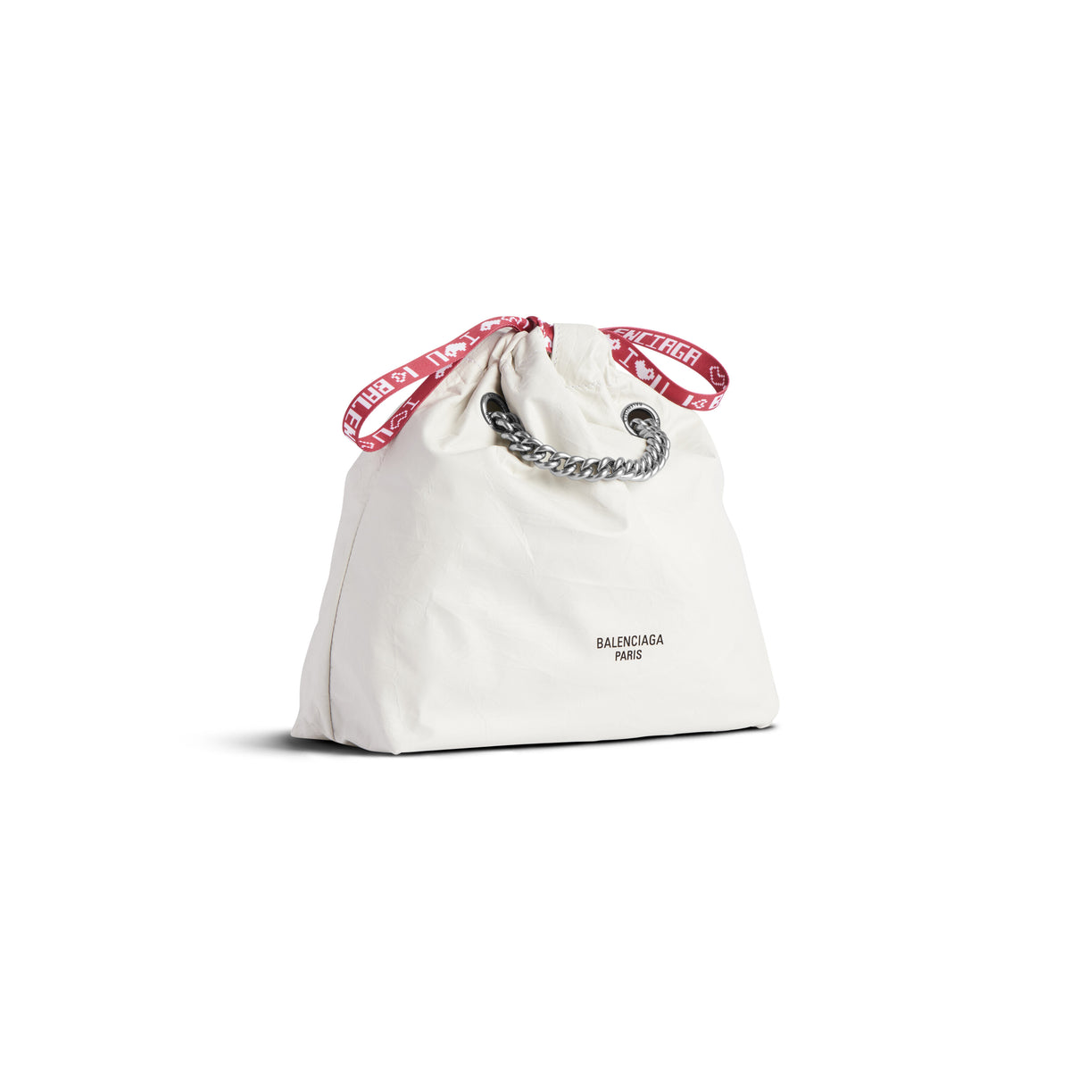 Crush Small Tote Bag - Optic White & Red