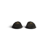 Hotel Flat Mules - Black & Gold