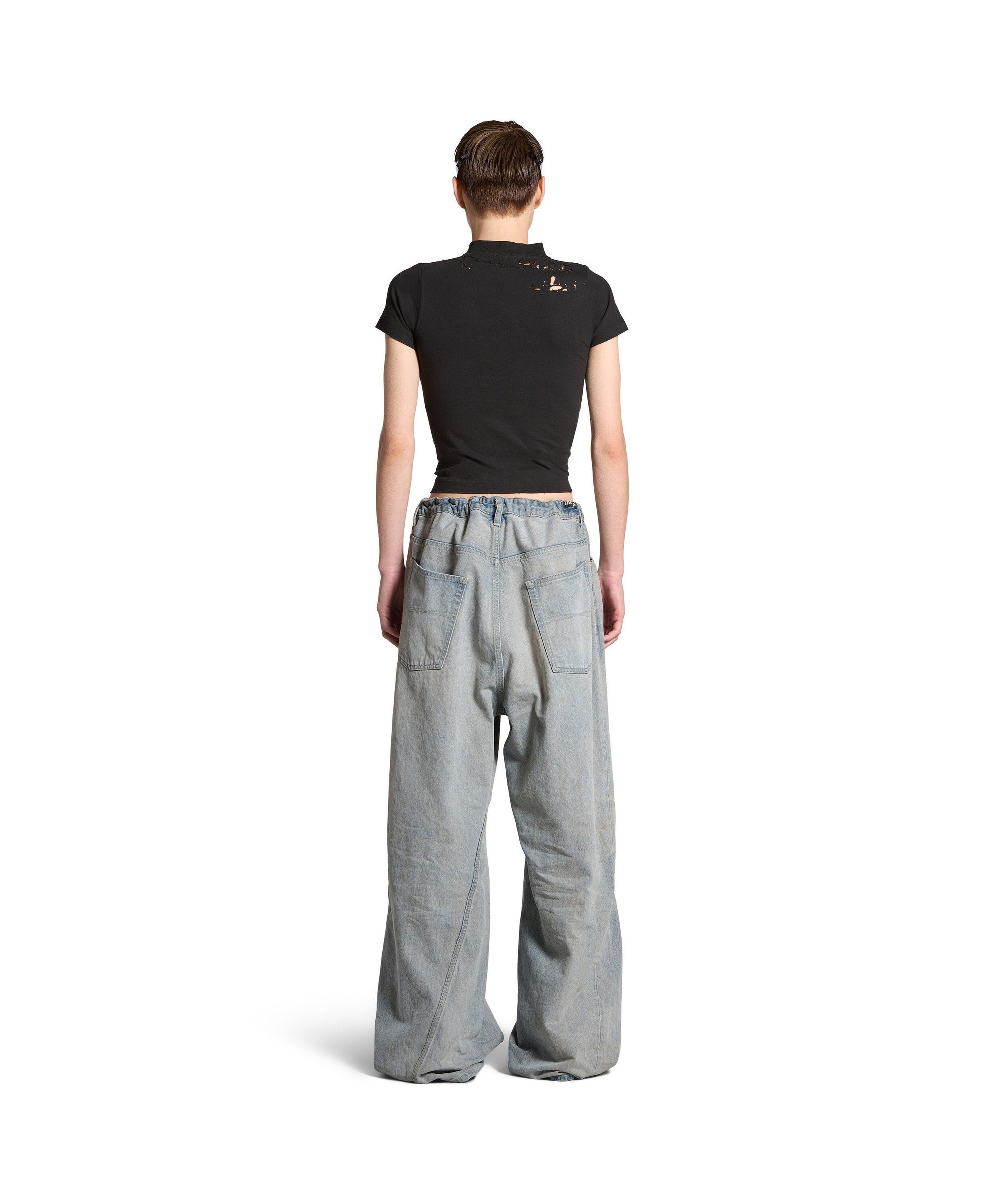 Gothic Type Shrunk T-Shirt - Faded Black & White