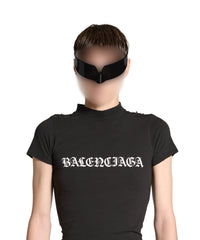 Gothic Type Shrunk T-Shirt - Faded Black & White