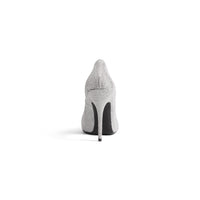 Shoe Clutch Knife With Rhinestones - Smoke Grey