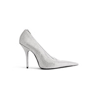 Shoe Clutch Knife With Rhinestones - Smoke Grey