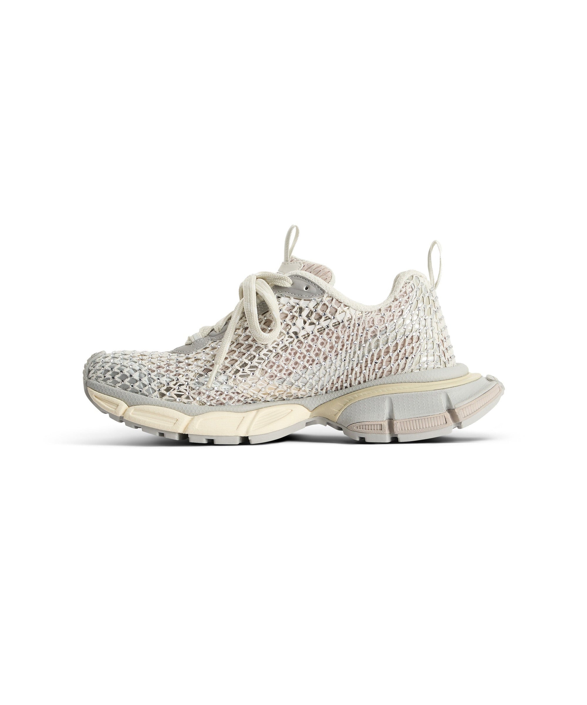 3XL Fishnet Sneakers - Eggshell & Crystal