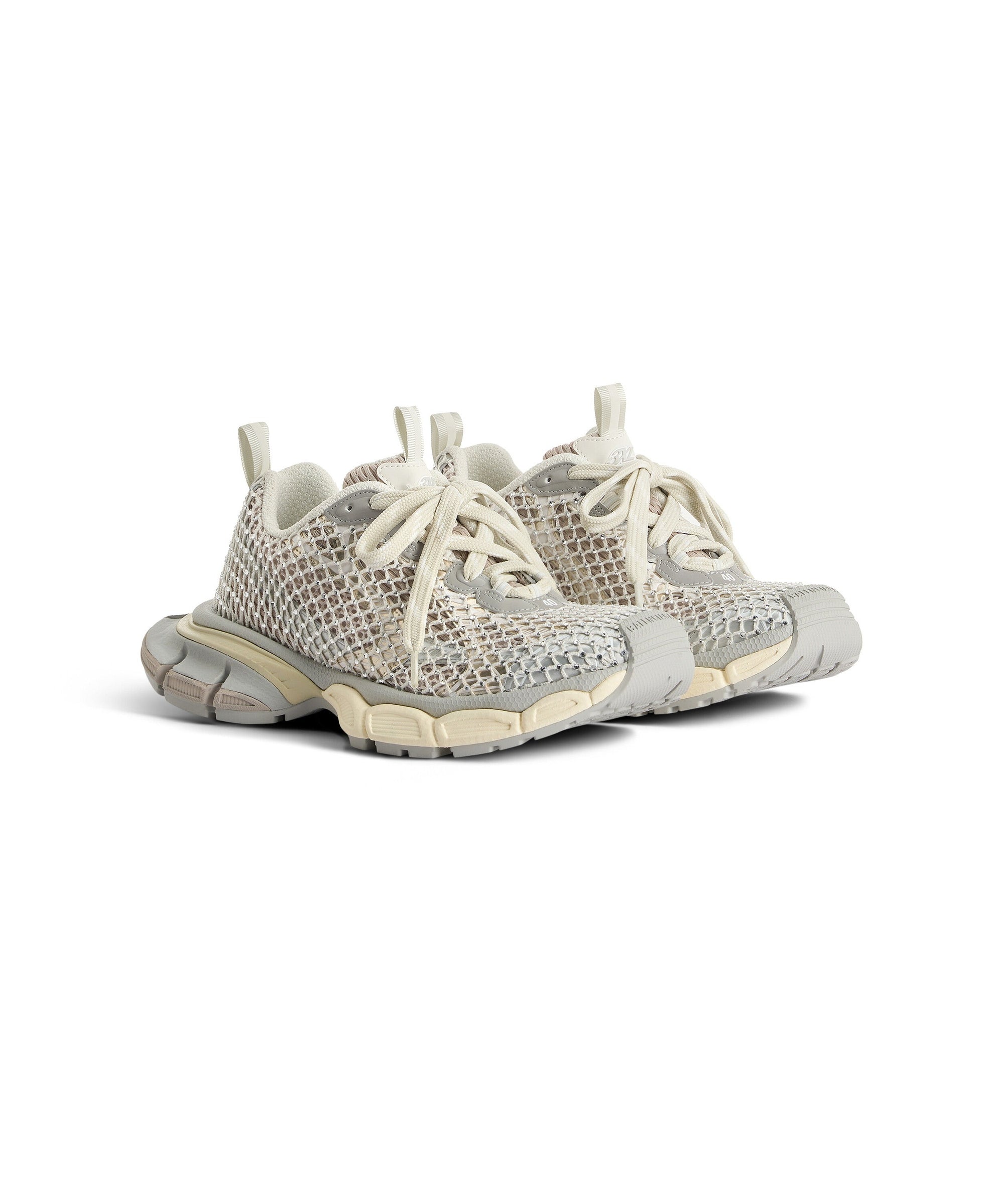 3XL Fishnet Sneakers - Eggshell & Crystal