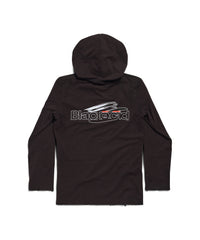 AI Generated Long Sleeve Hooded T-Shirt - Washed Black & White