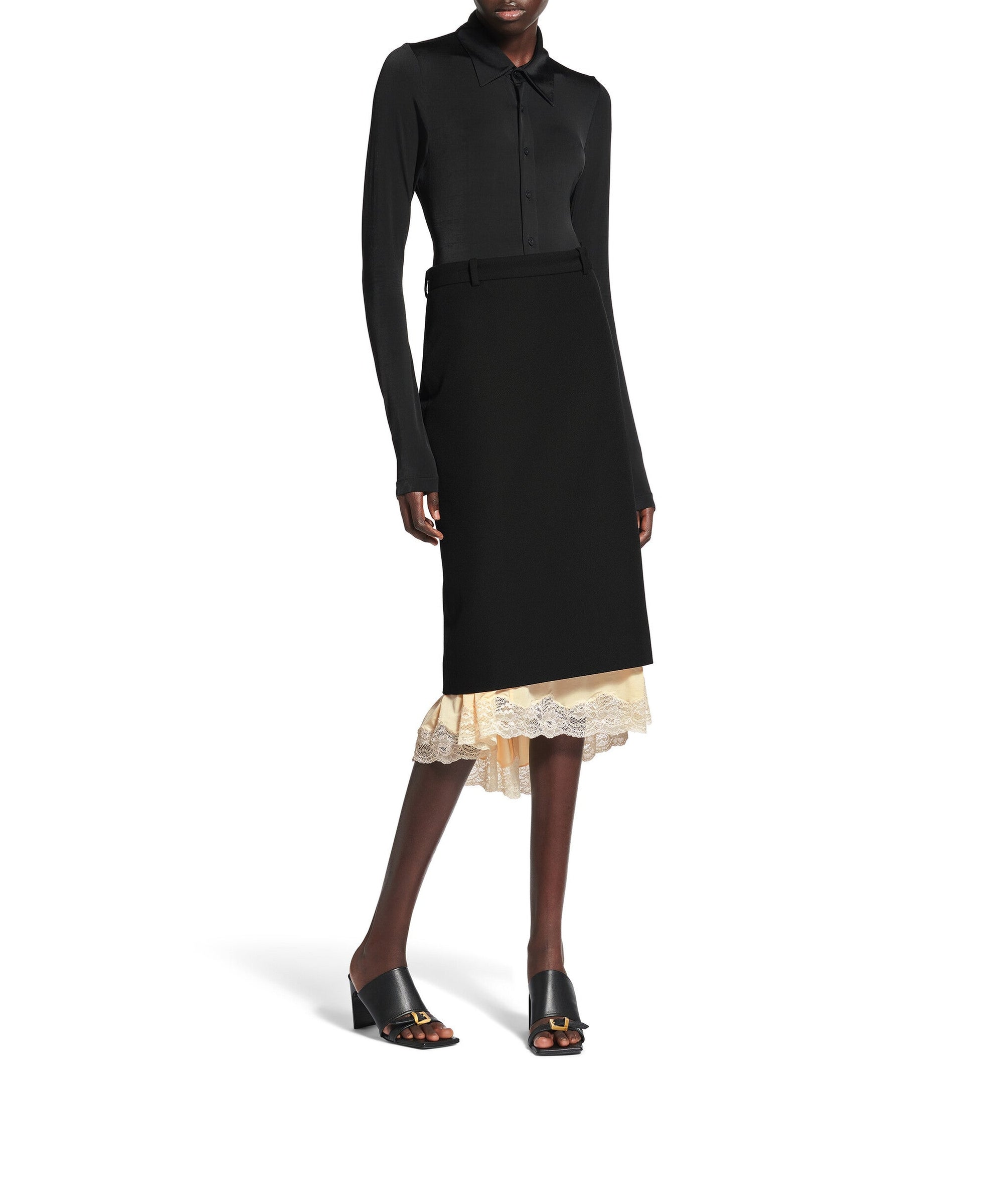 Lingerie Tailored Skirt - Black