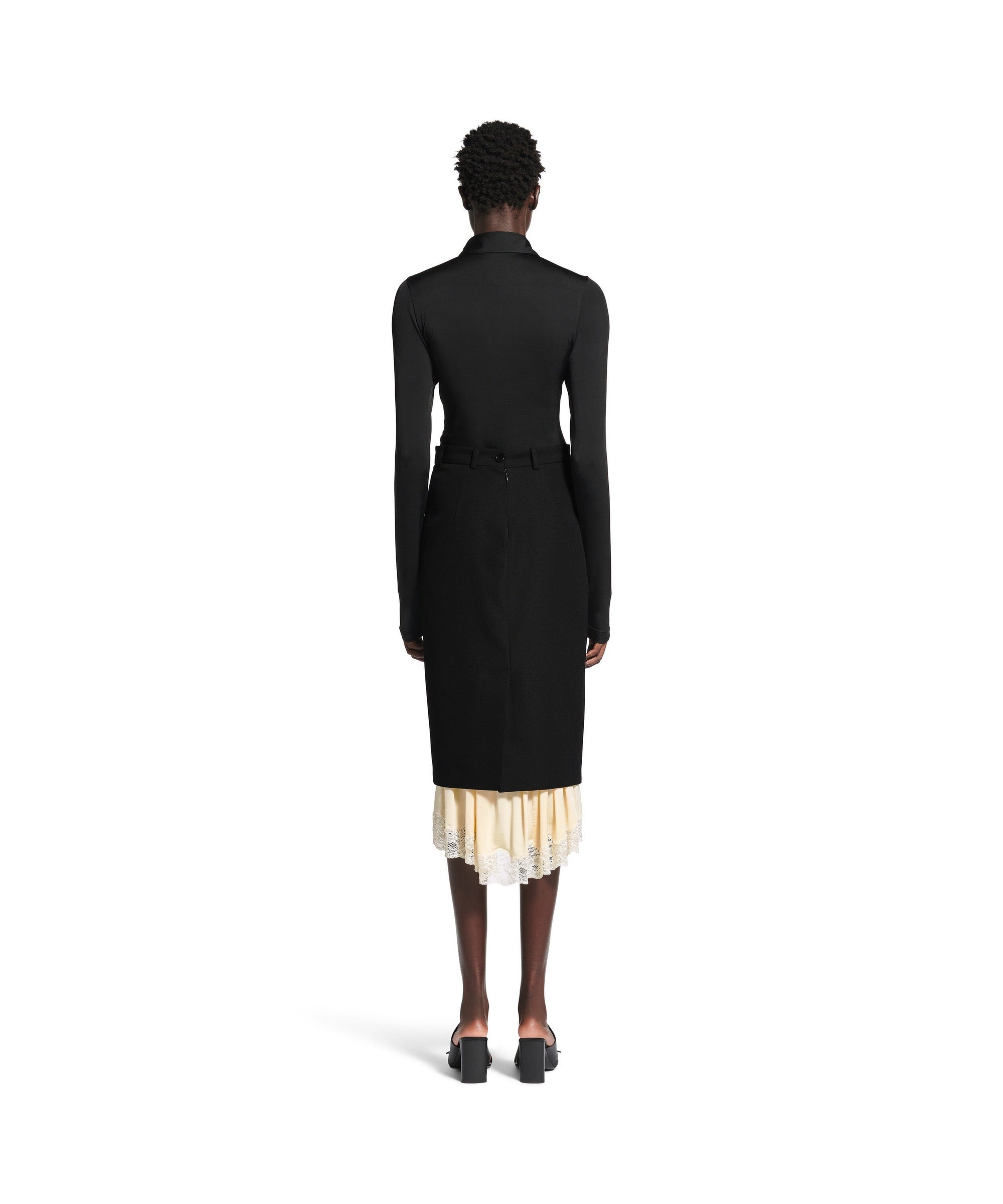 Lingerie Tailored Skirt - Black