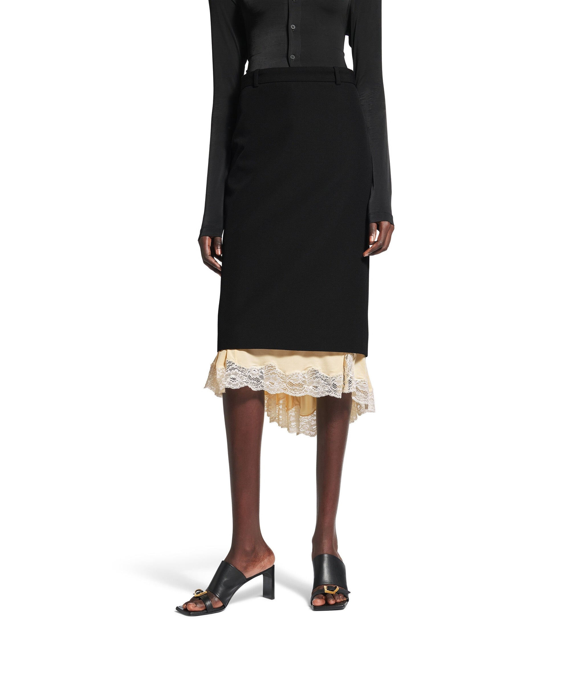 Lingerie Tailored Skirt - Black