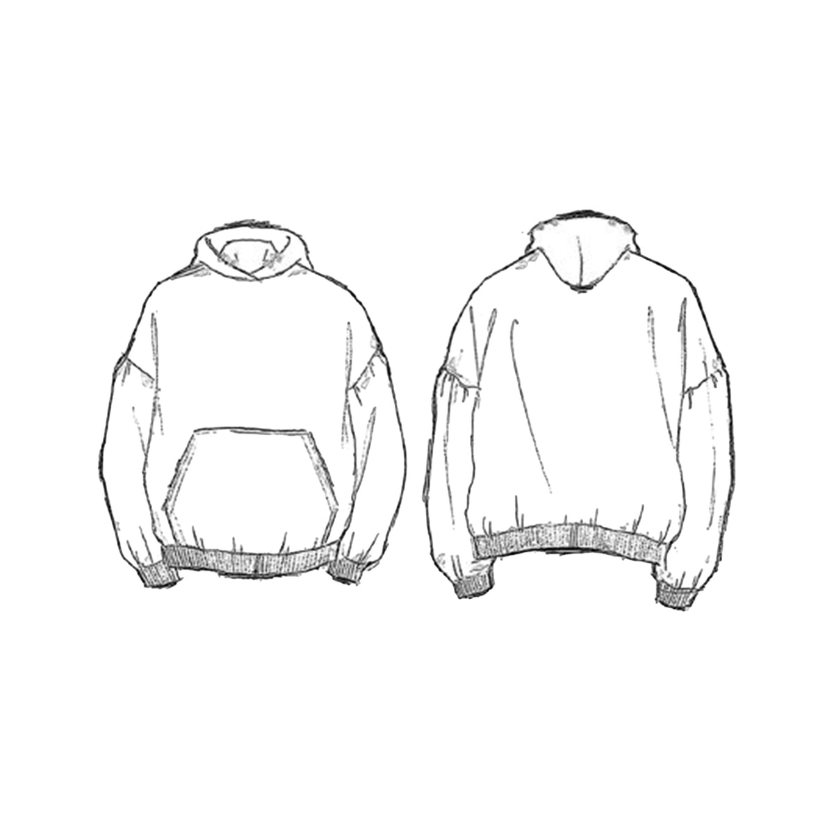Pierced Round Hoodie - Black