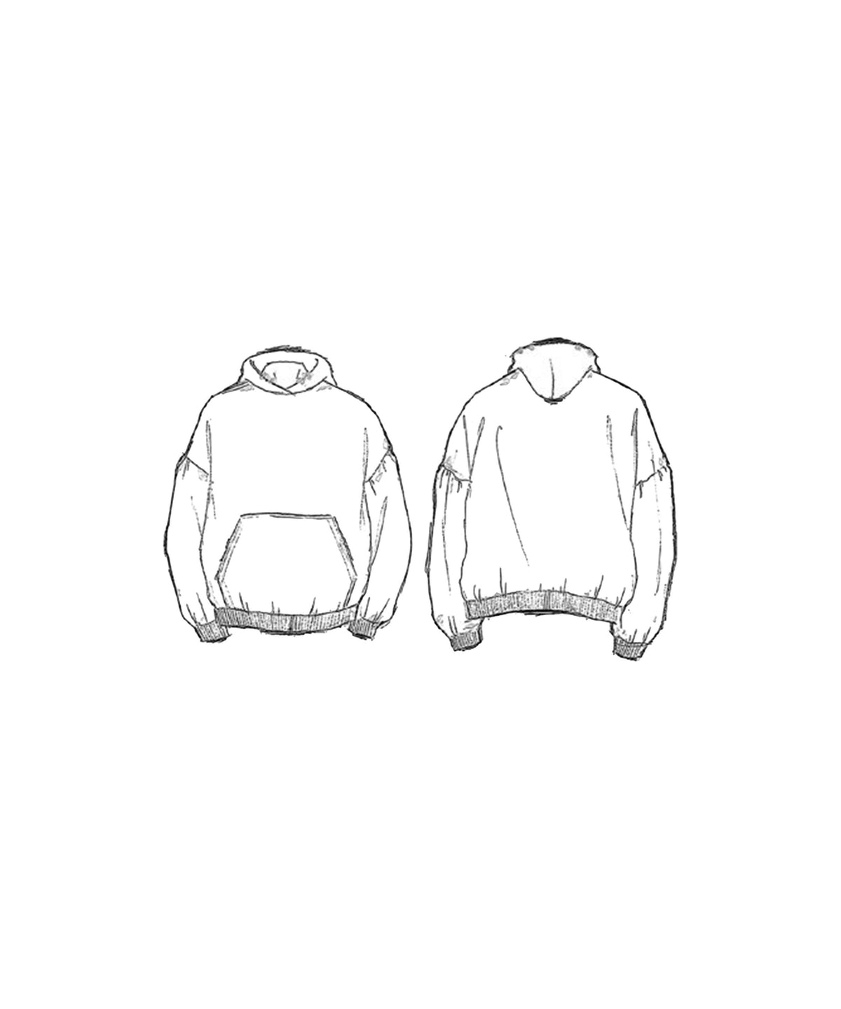 Pierced Round Hoodie - Washed Black