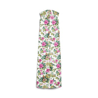 Tablecloth Floral Sleeveless Dress - White & Pink