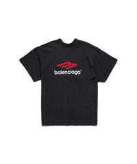 Tape Type Double Front T-Shirt Oversized - Black