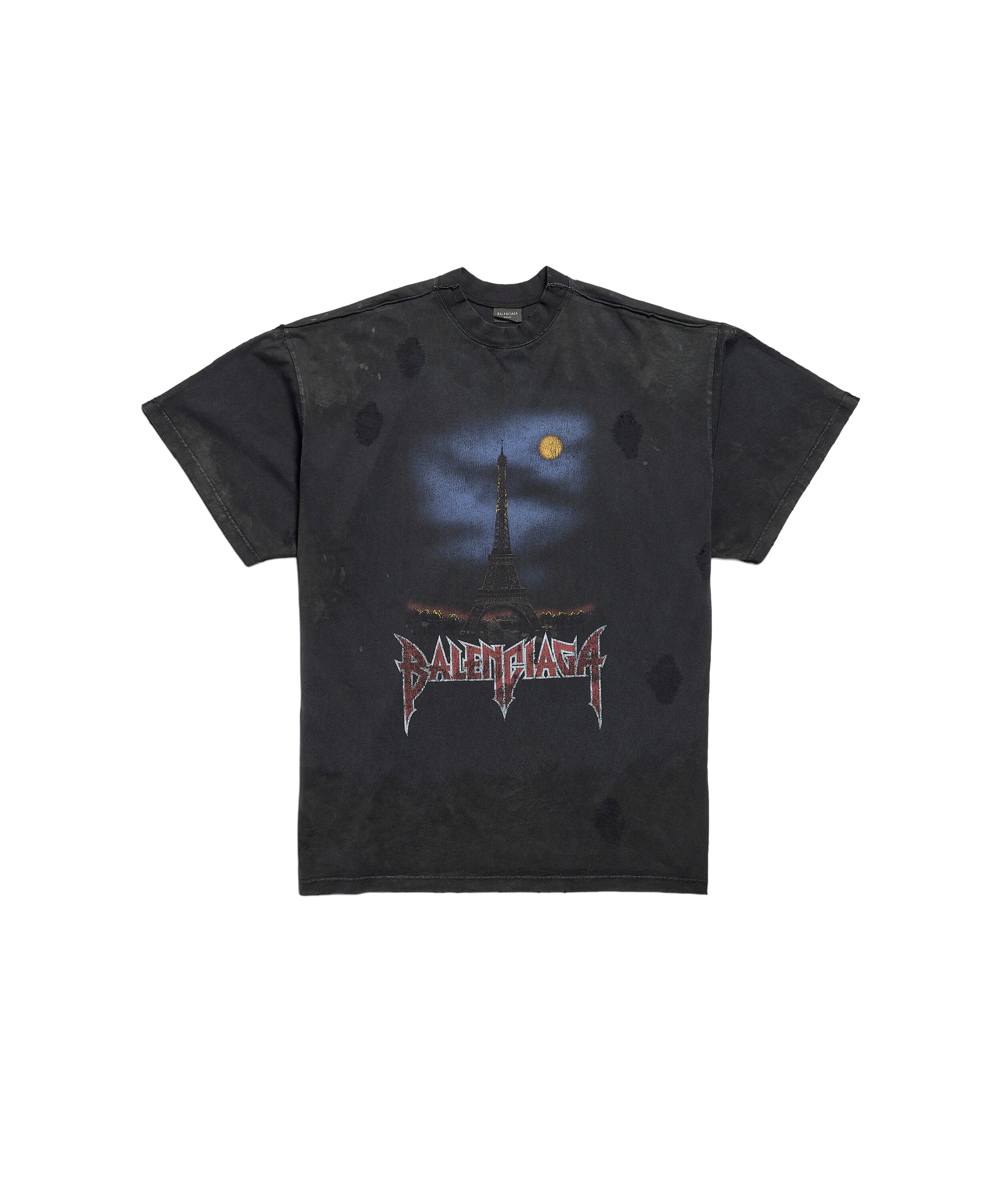 Paris Moon Double Front T-Shirt Oversized - Wash Black & Wash Black