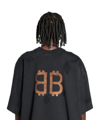 Paris Moon Double Front T-Shirt Oversized - Wash Black & Wash Black