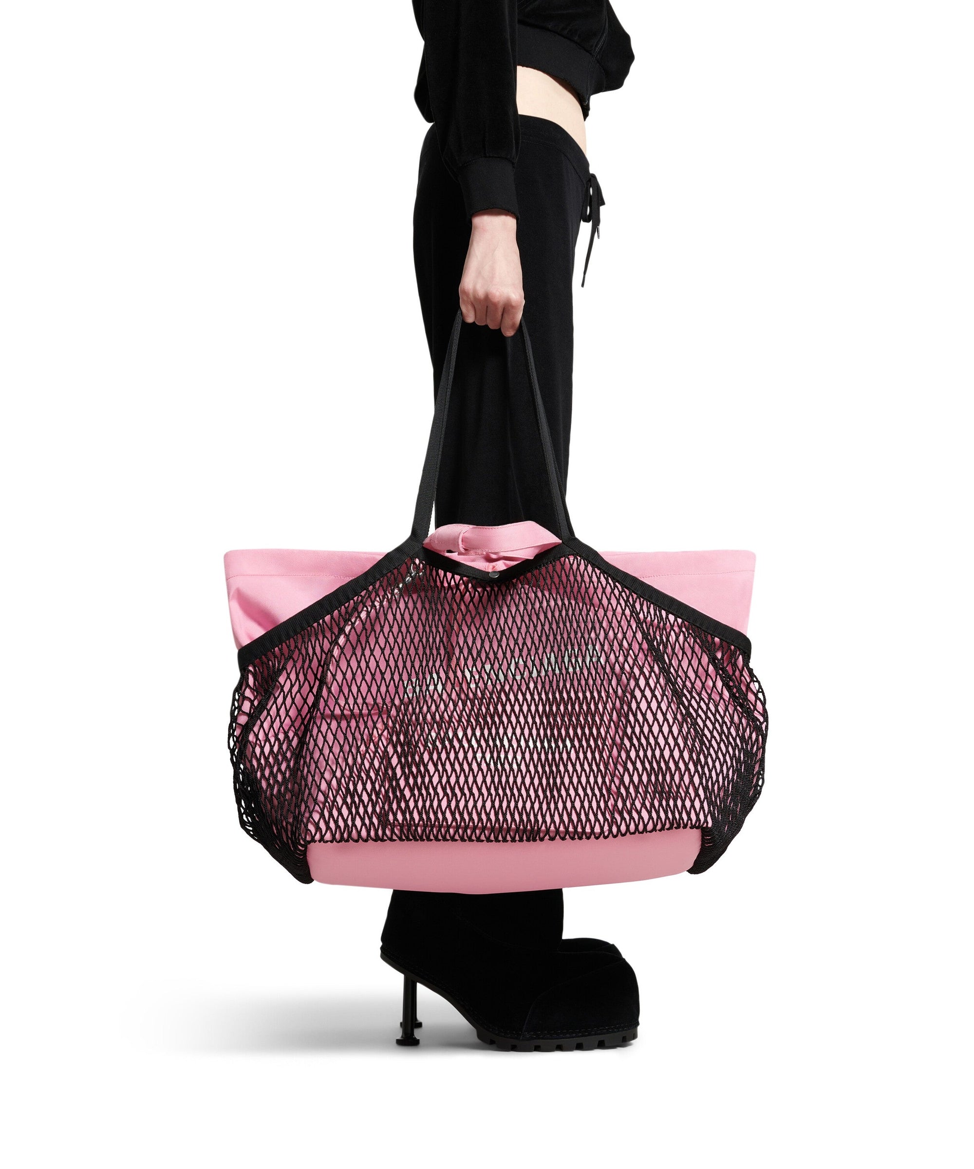 24/7 Large Tote Bag - Pink & Black & White
