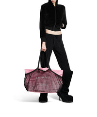 24/7 Large Tote Bag - Pink & Black & White