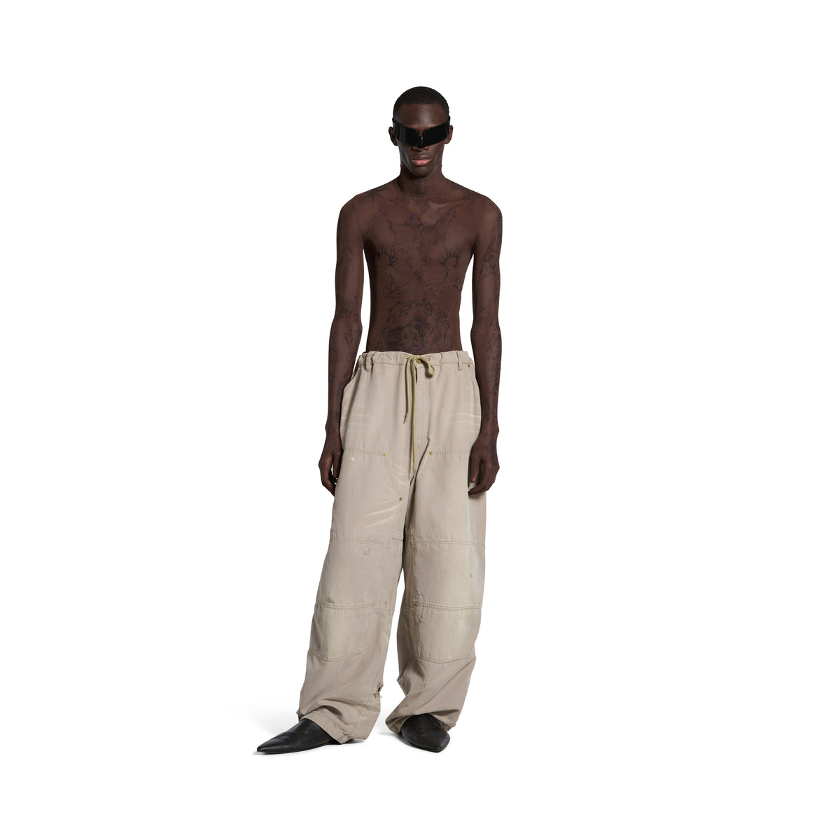 Double Knee Pants - Sand Beige