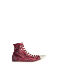 Paris Ultra Flat High Top Sneakers - Red
