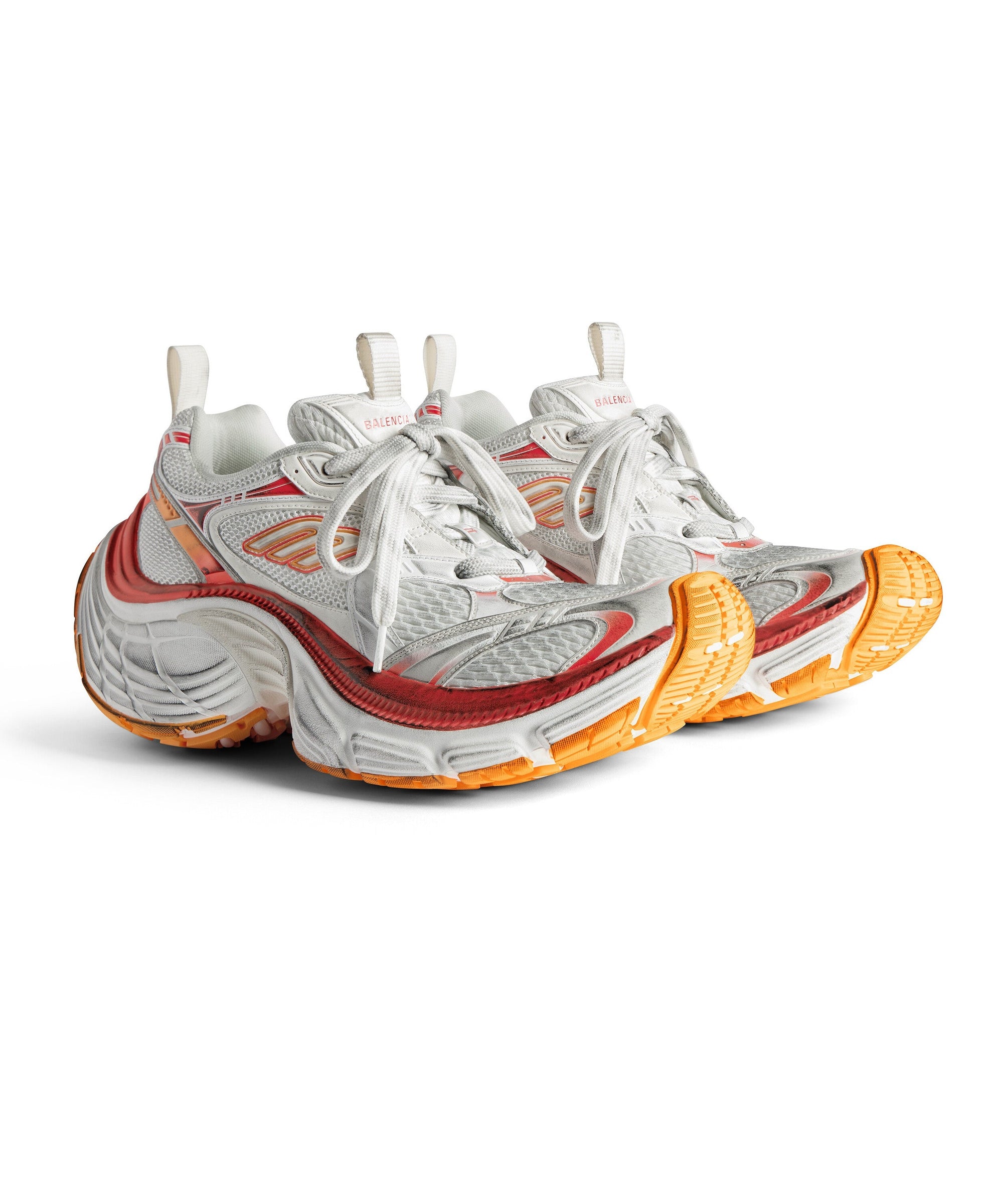 10XL Sneakers - White & Red & Orange