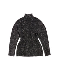 Paillette Engineered Hourglass Top - Silver & Black