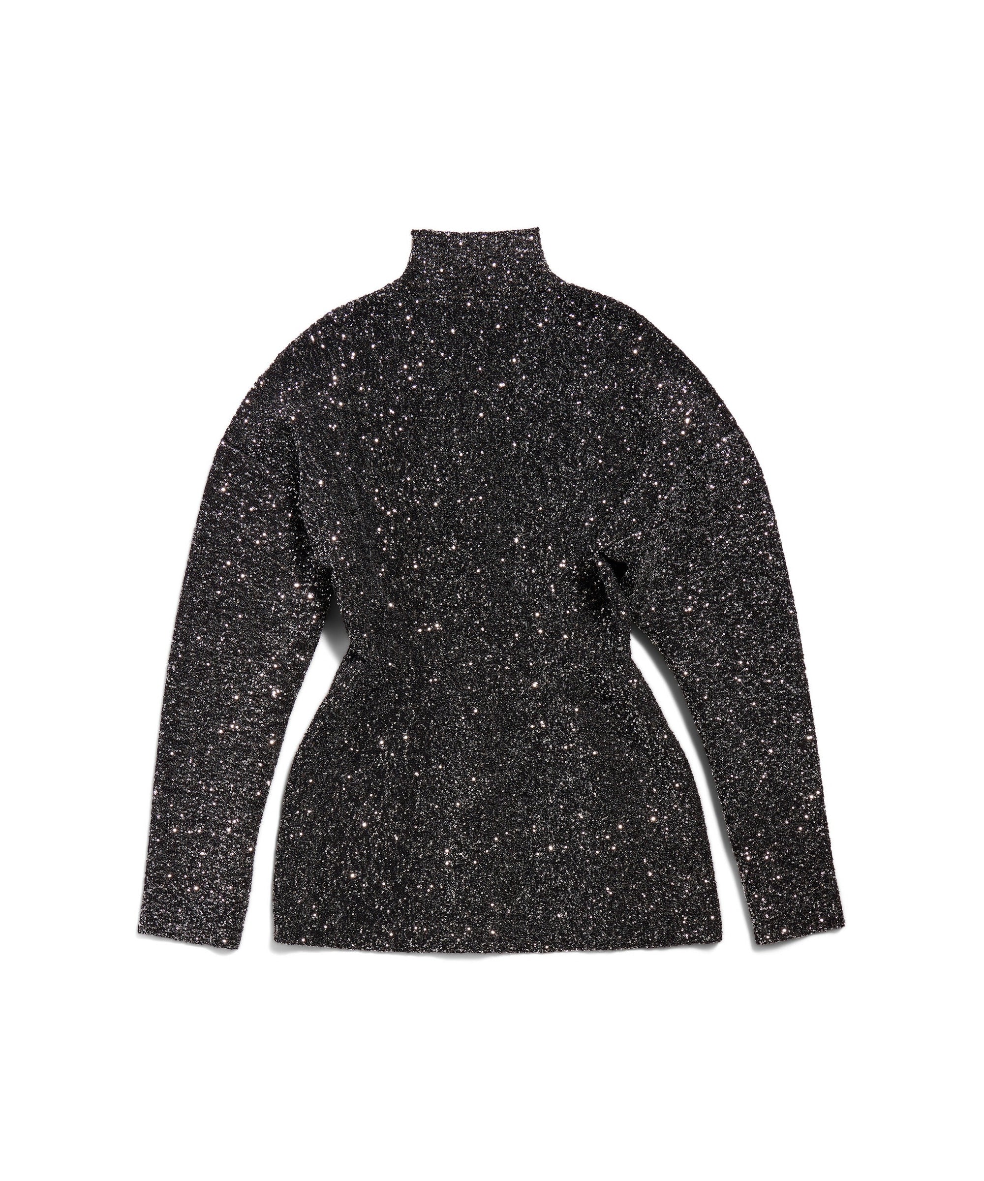 Paillette Engineered Hourglass Top - Silver & Black