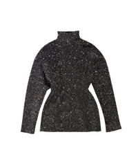 Paillette Engineered Hourglass Top - Silver & Black