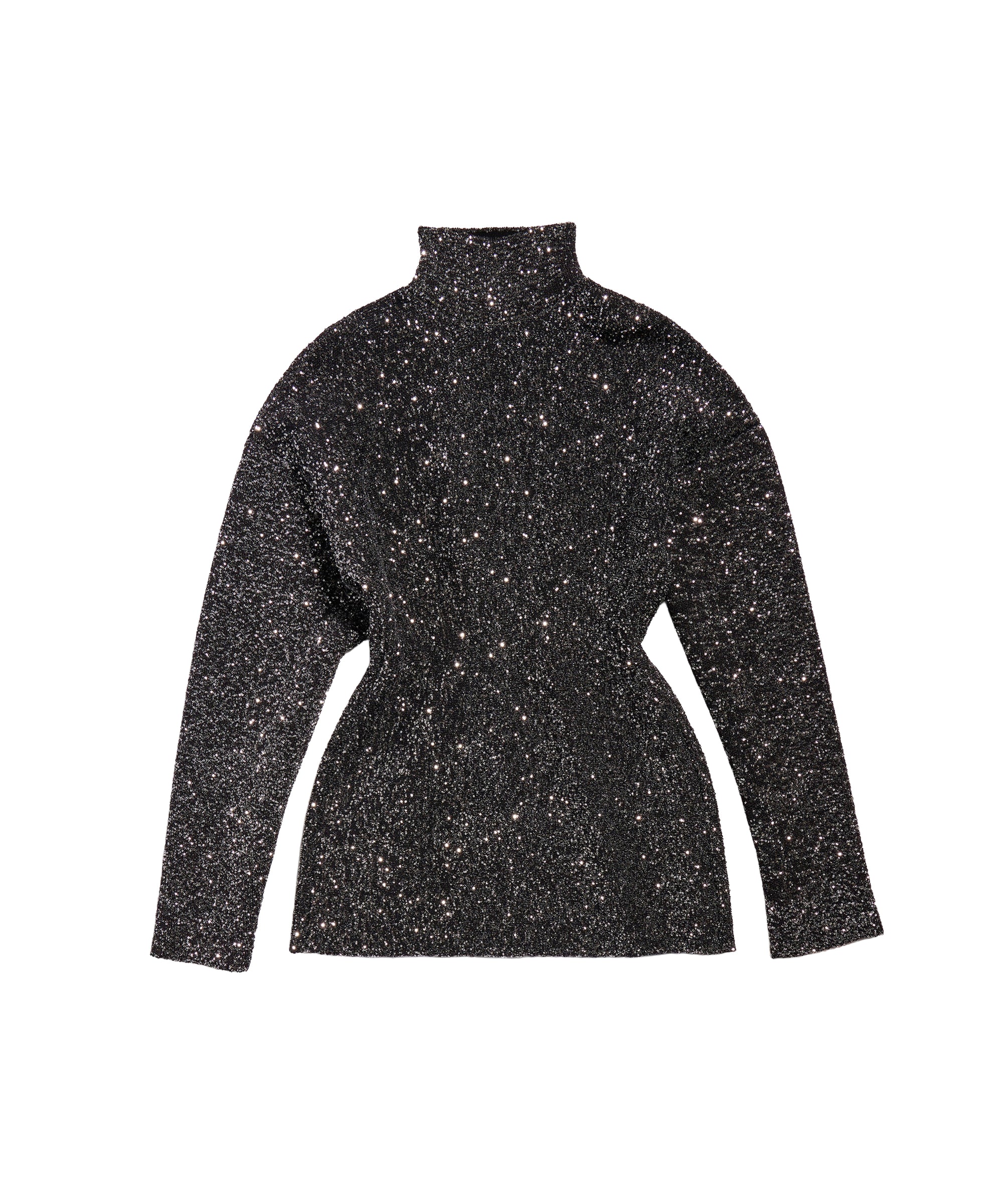 Paillette Engineered Hourglass Top - Silver & Black