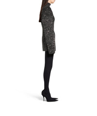 Paillette Engineered Hourglass Top - Silver & Black