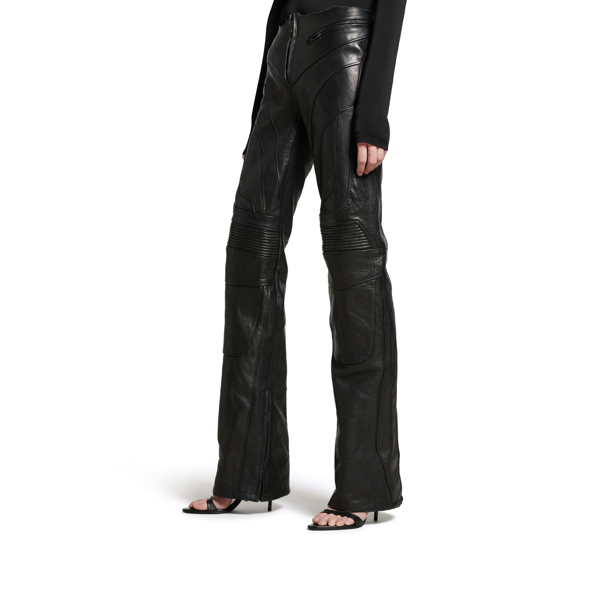 Low Waist Biker Pants - Black