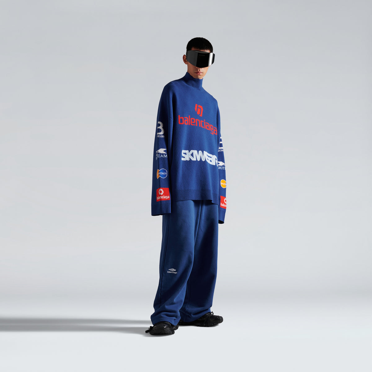 Sponsor Long Sleeve Turtleneck - Blue & Multico