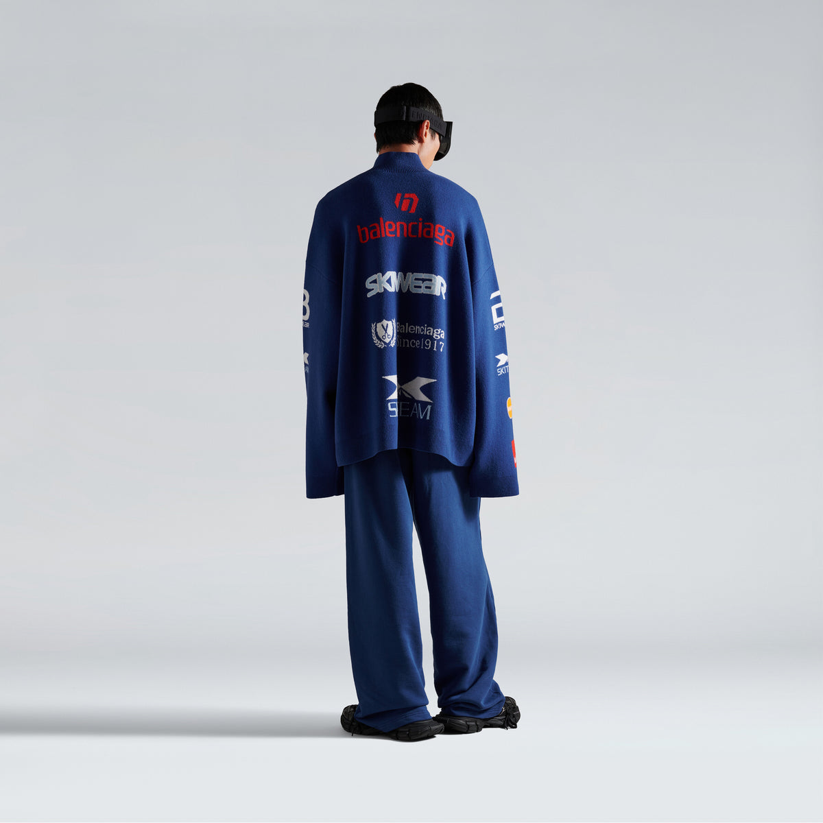 Sponsor Long Sleeve Turtleneck - Blue & Multico