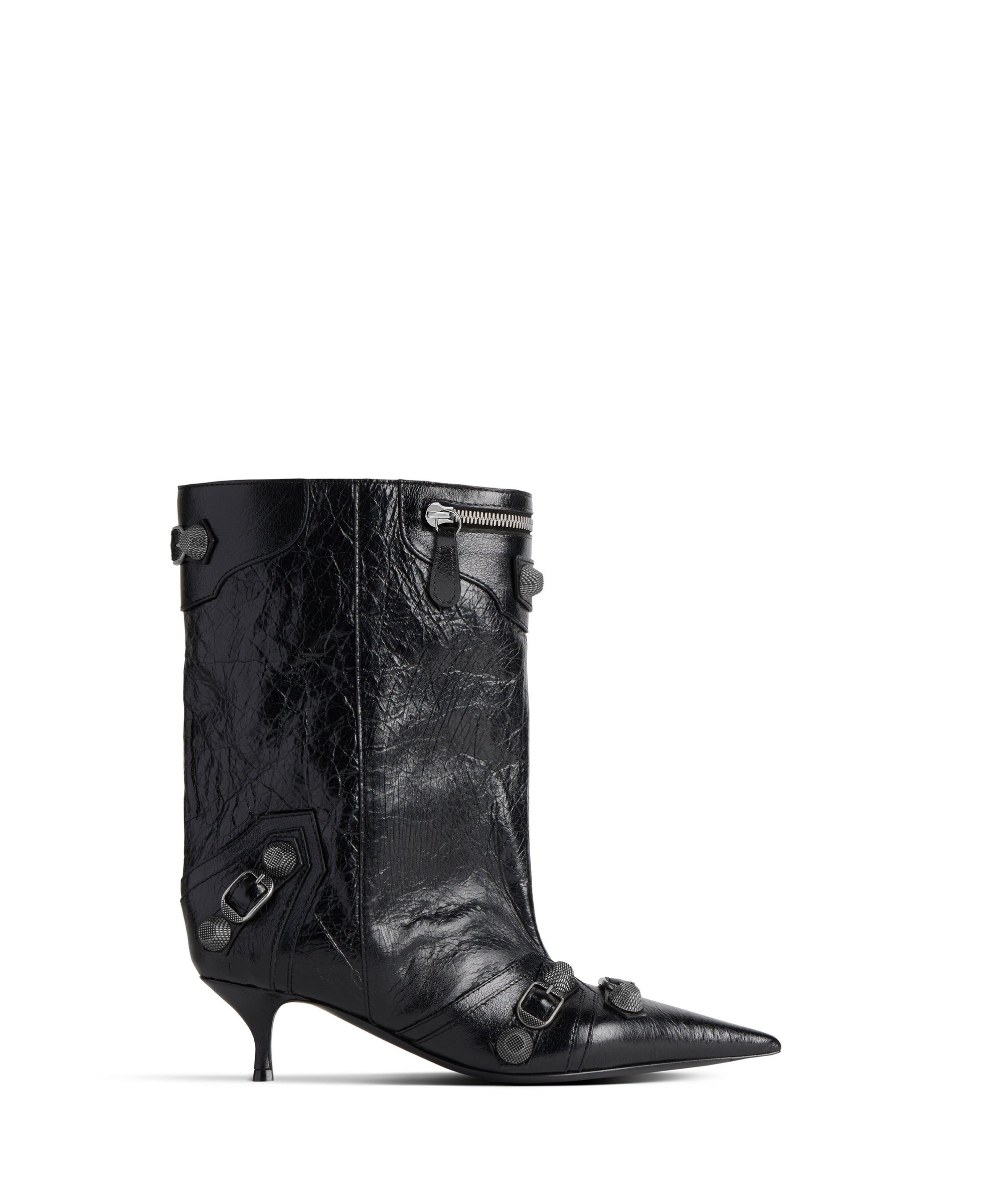 Cagole Wide 50 Booties - Black & Silver
