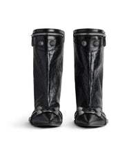 Cagole Wide 50 Booties - Black & Silver